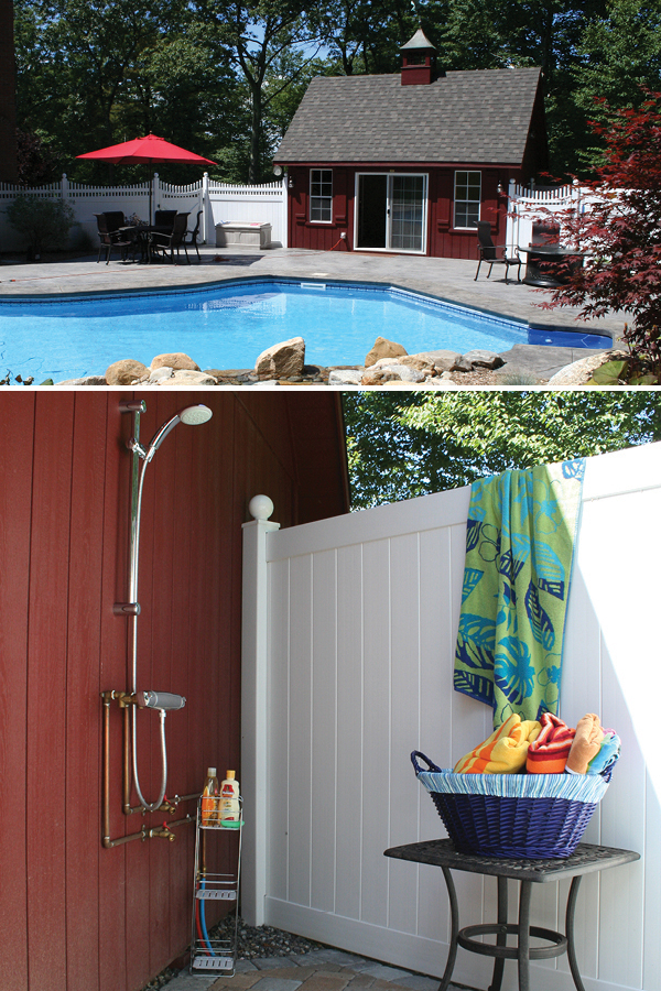 Pool House complete with outdoor shower by Kloter Farms