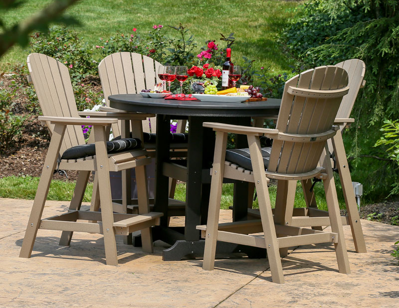 Island Poly Round Top Table Set