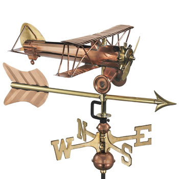 Cottage Size Biplane with Arrow Weathervane