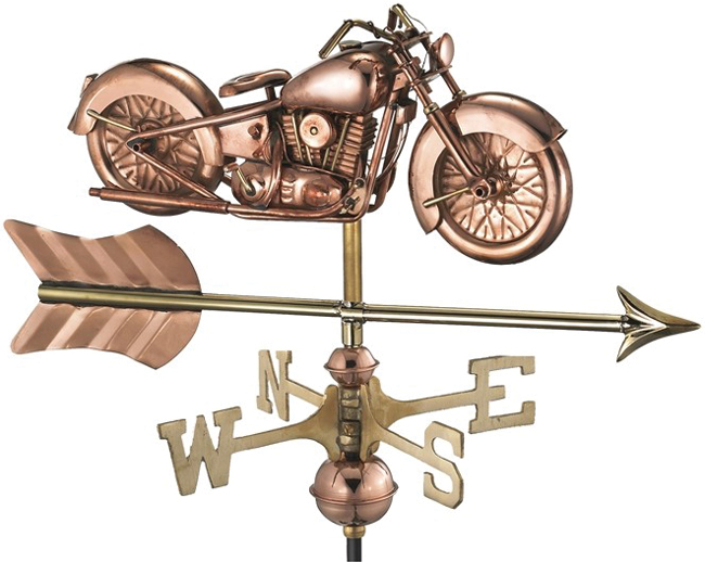 Cottage Size Motorcycle with Arrow Weathervane