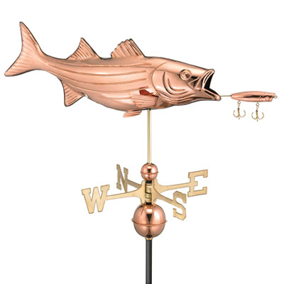 Full Size Bass with Lure Weathervane