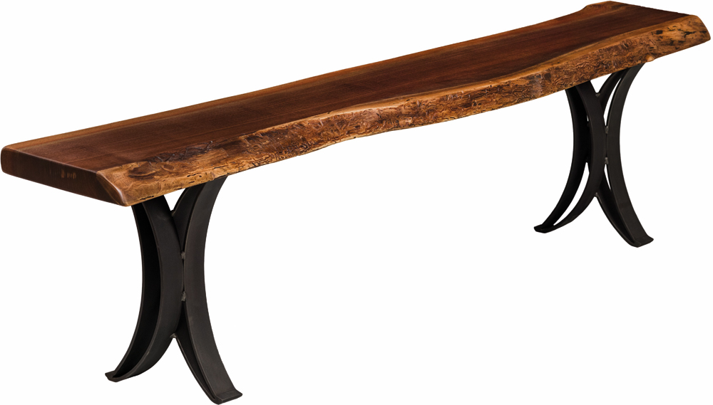 Asher Double Curved Live Edge Bench