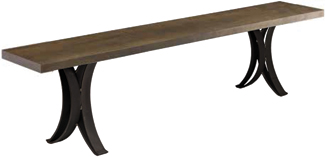 Asher Double Curved Straight Edge Bench