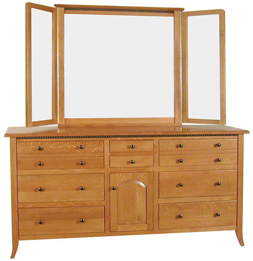 Beacon Hill Triple Dresser with Tri-fold Mirror