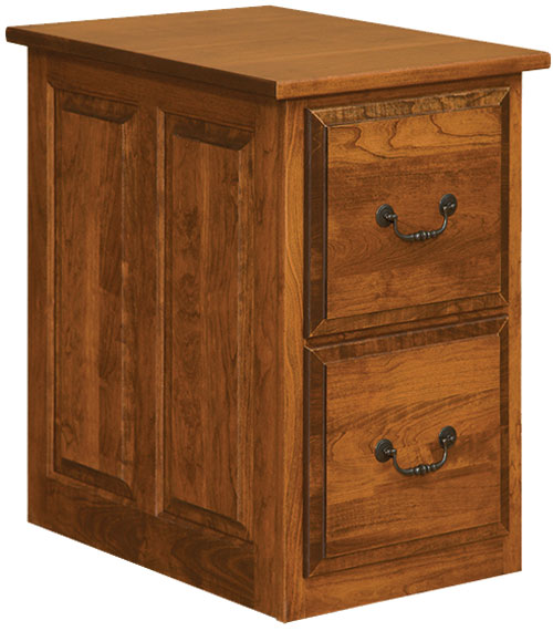 Brown Stone Raised Panel Vertical 2-Drawer File Cabinet