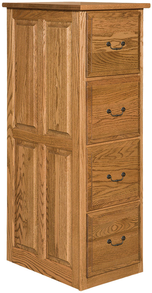 Brown Stone Raised Panel Vertical 4-Drawer File Cabinet