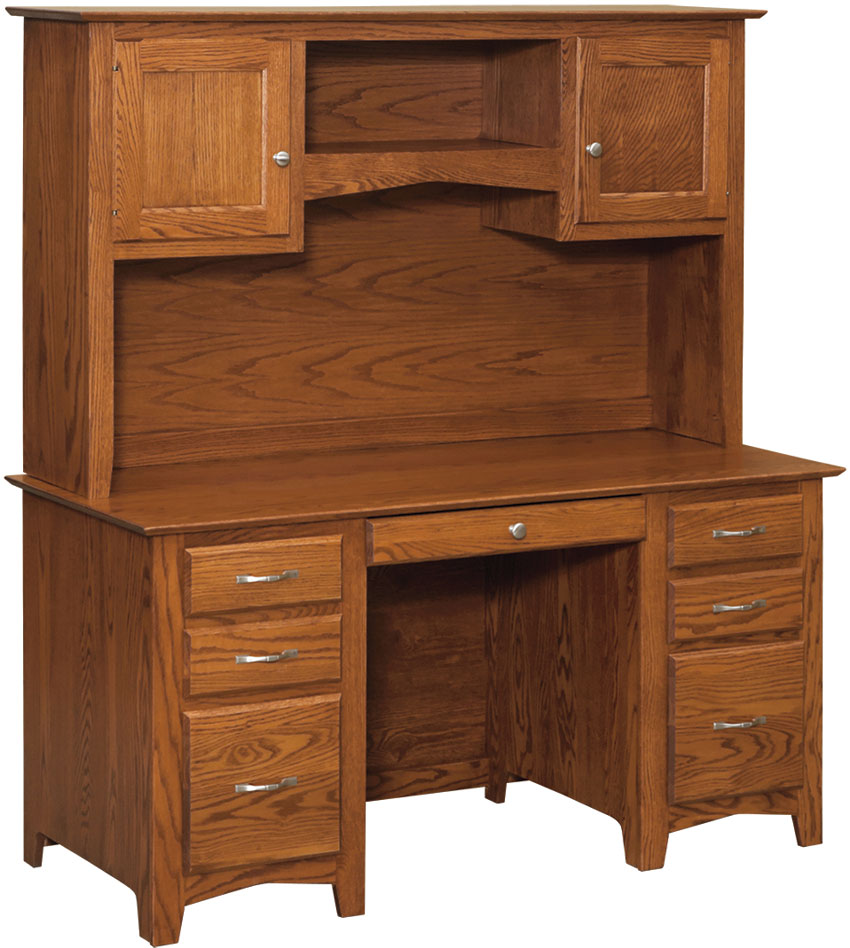Brown Stone Shaker 60" Executive Desk with Hutch