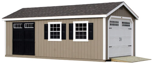 New England Cottage One-Car Garage (T1-11)