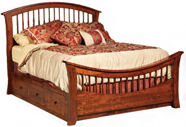 Cabin Hill Bow Bed with Storage Bedrails