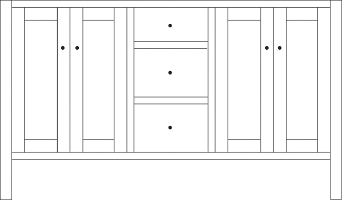 Cabin Hill 60" 4-Door/3-Drawer Vanity Cabinet