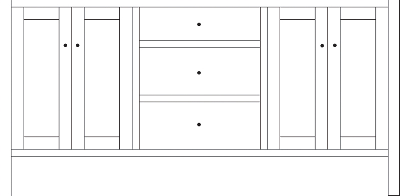 Cabin Hill 72" 4-Door/3-Drawer Vanity Cabinet