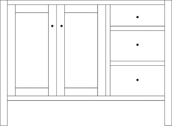 Cabin Hill 48" 2-Door/3-Drawer Vanity Cabinet