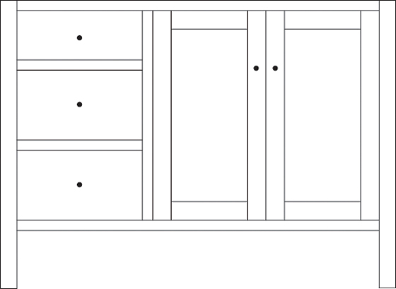 Cabin Hill 48" 2-Door/3-Drawer Vanity Cabinet