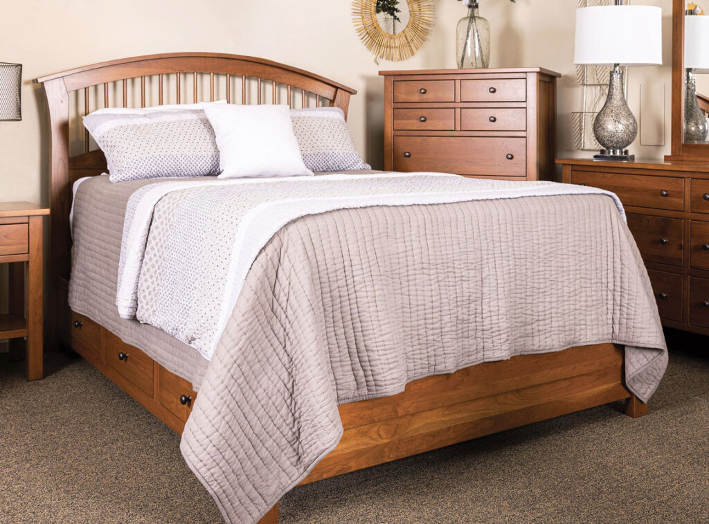 Cabin Hill Bow Bed with Low Footboard & Storage Bedrails