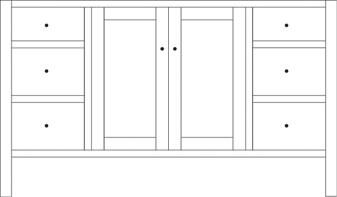Cabin Hill 60" 2-Door/6-Drawer Vanity Cabinet