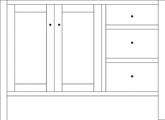 Cabin Hill 48" Left 2-Door/3-Drawer Vanity Cabinet
