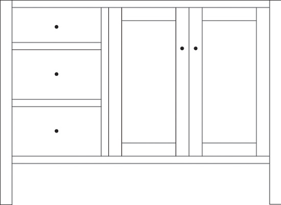 Cabin Hill 48" Right 2-Door/3-Drawer Vanity Cabinet