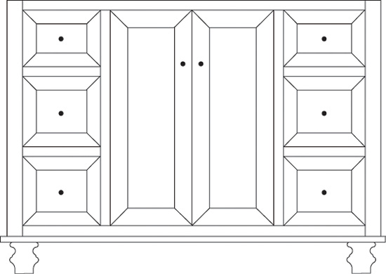 Camden 48" 2-Door/6-Drawer Vanity Cabinet