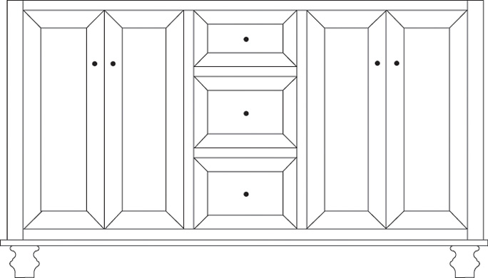 Camden 60" 4-Door/3-Drawer Vanity Cabinet