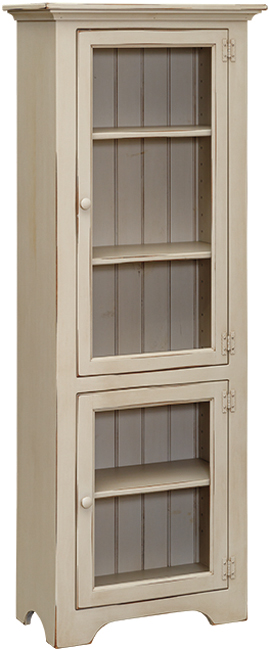Colonial Pine 2-Door Pantry with Glass