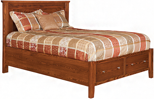 Hayden Valley Panel Bed with Footboard Storage Drawers