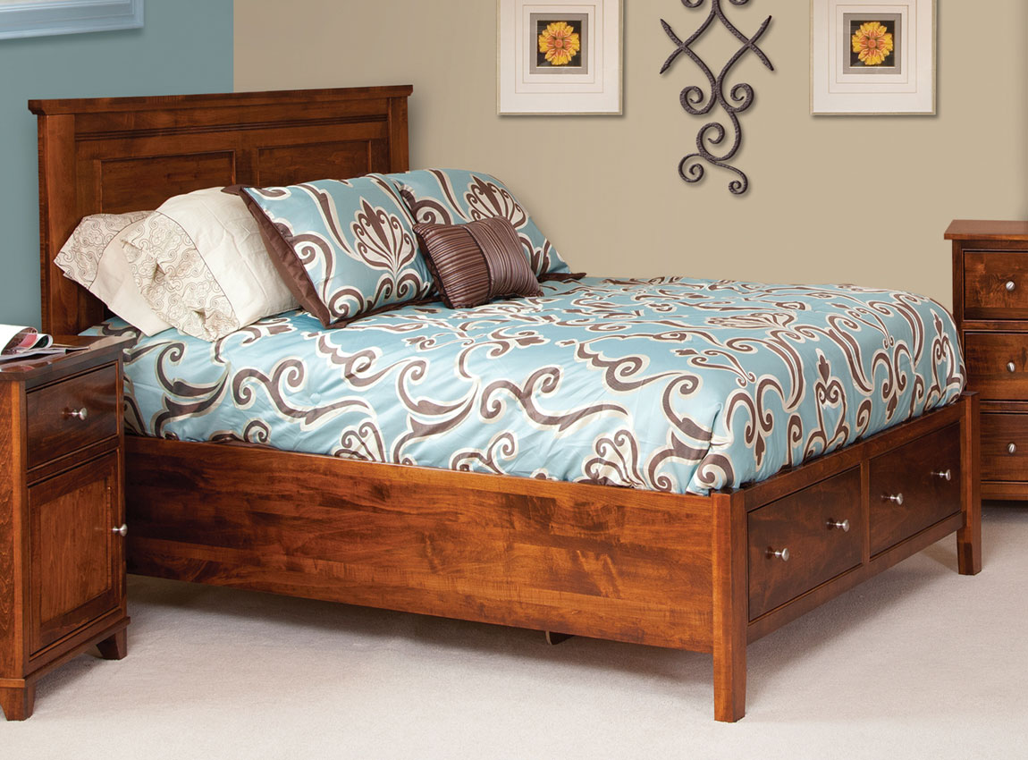 Hayden Valley Panel Bed with Footboard Storage Drawers