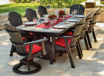Island Rectangle Classic Dining Table & Comfo-Back Chair Set