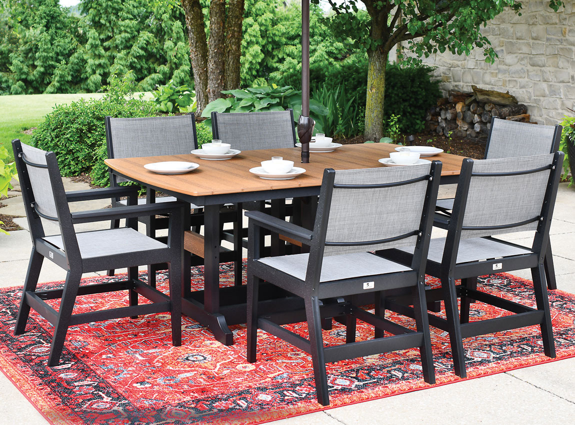 Island Rectangle Classic Dining Table & Mayhew Sling Chair Set