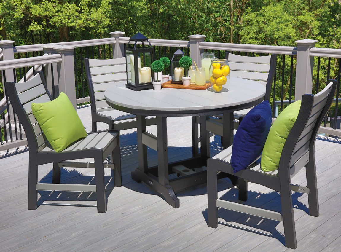Island Round Dining Table & Bistro Chair Set