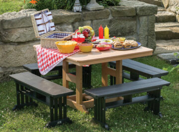 Island Square Classic Dining Table & Classic Bench Set