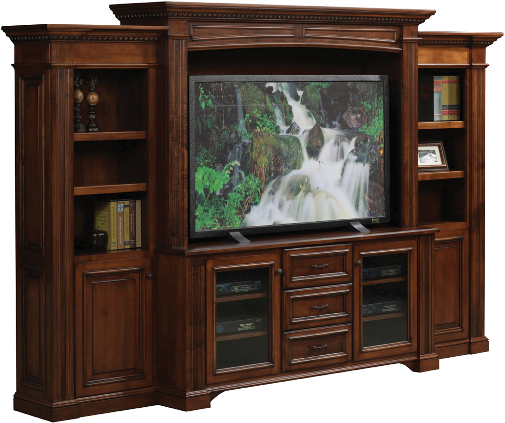 Lindall Entertainment Center with Side Bookcases