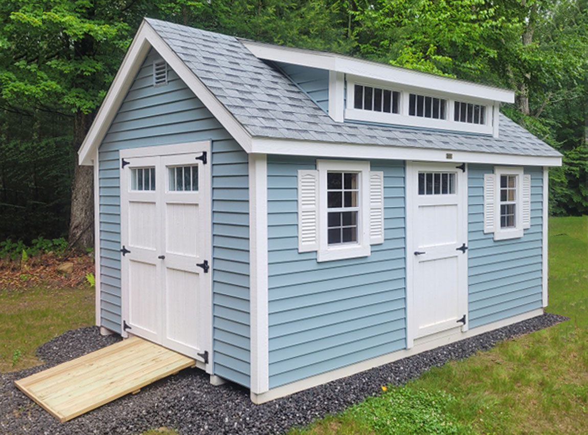 New England Colonial Shed with Dormer (Vinyl)