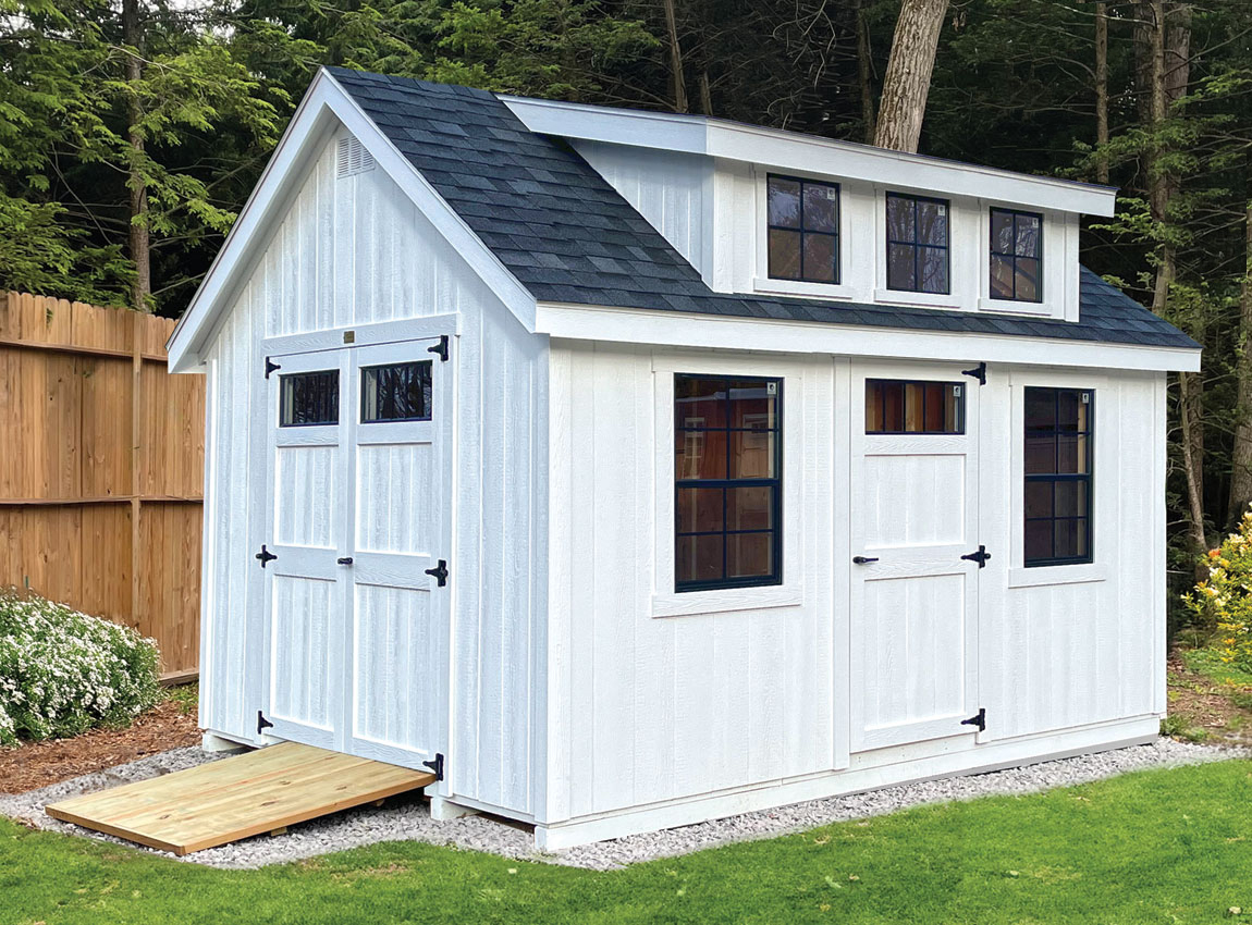 New England Colonial Shed with Frontier Dormer (T1-11)