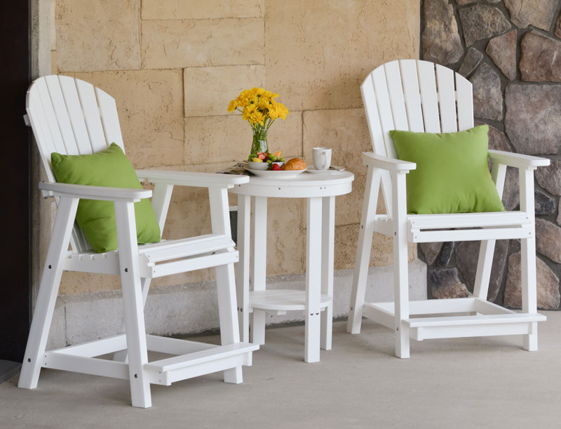 Island Poly Round Counter End Table Set