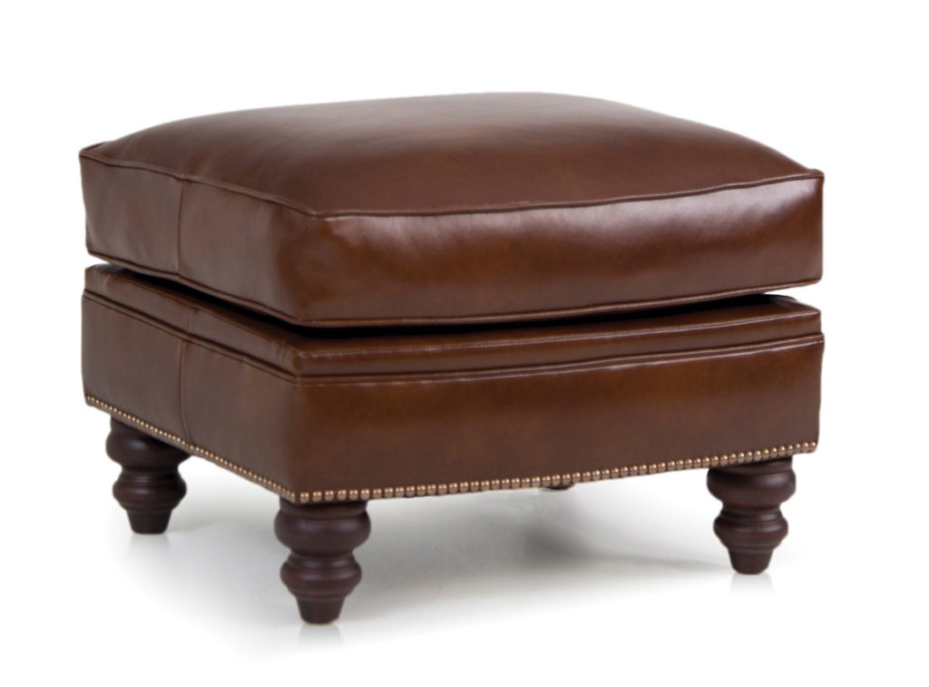 Smith Brothers Ottoman in Leather