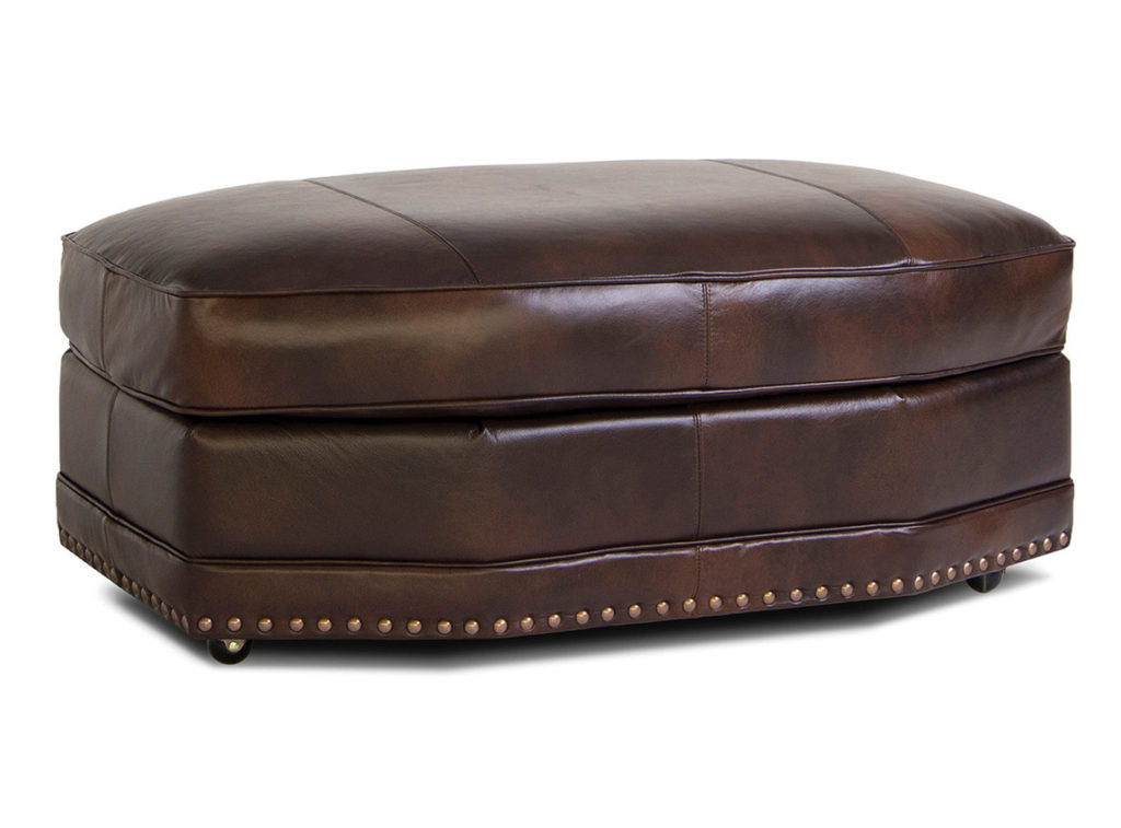 Smith Brothers 393 Angular Ottoman in Leather