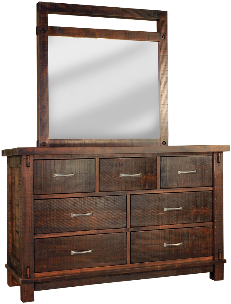 Teton 62" 7-Drawer Dresser with Beveled Mirror
