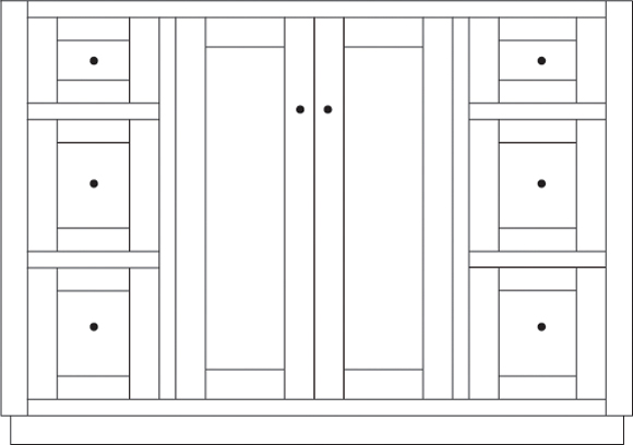 Topeka 48" 2-Door/6-Drawer Vanity Cabinet