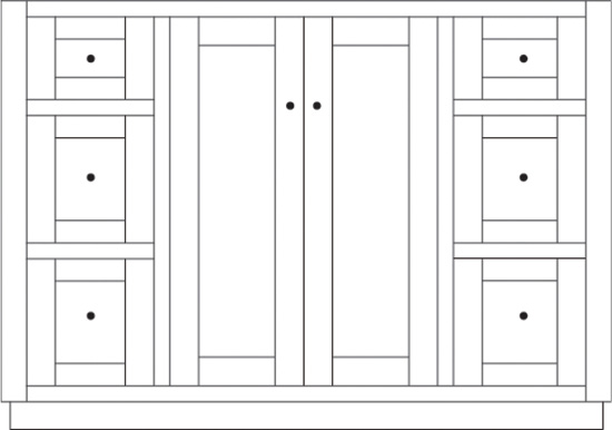 Topeka 48" 2-Door/6-Drawer Vanity Cabinet