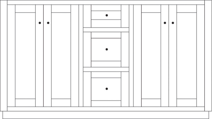 Topeka 60" 4-Door/3-Drawer Vanity Cabinet