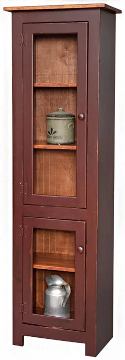 Vintage Pine Small Curio Cabinet