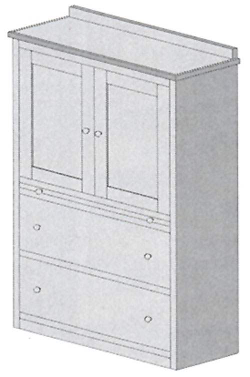 Small 2-Drawer Armoire Side Unit