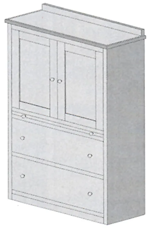 Small 2-Drawer Armoire Side Unit