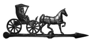 Aluminum Horse & Carriage Weathervane