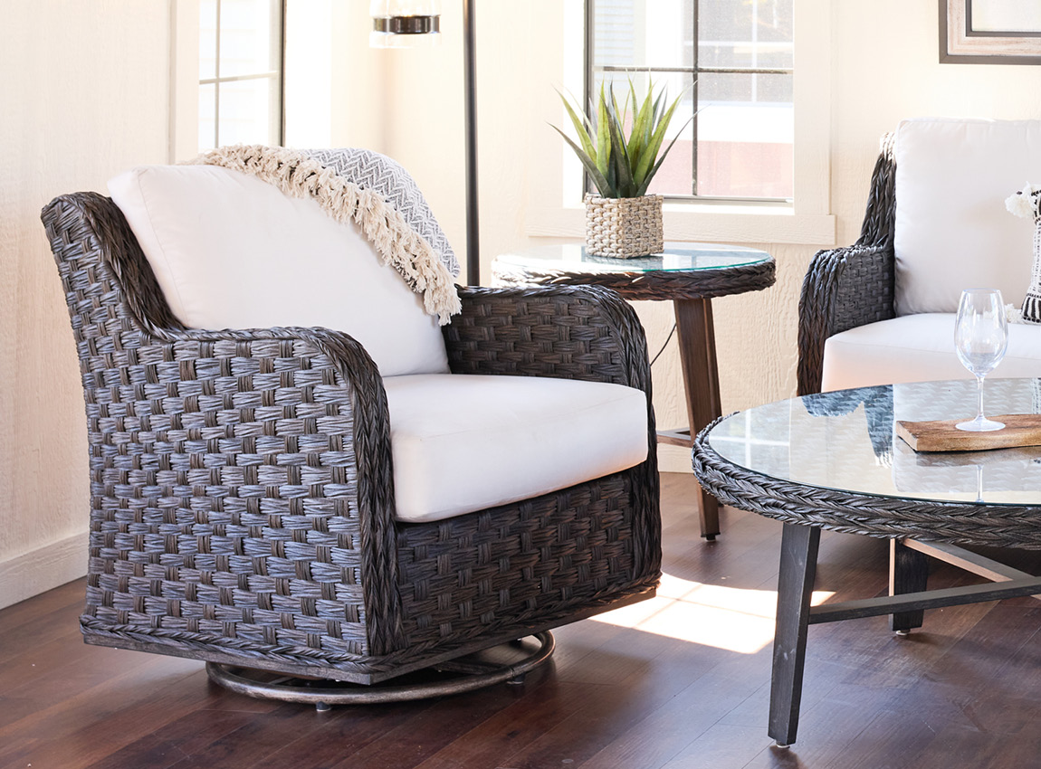 Grand Isle Wicker Swivel Glider