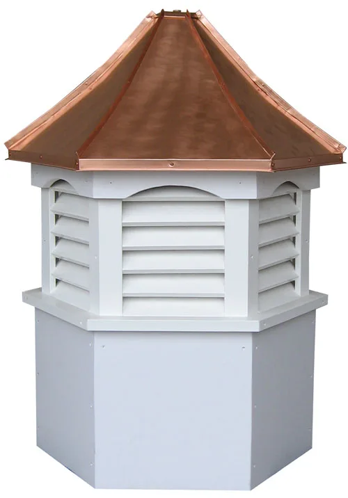 Skyline Hexagon, Louvered Cupola w/ Concave Copper Roof