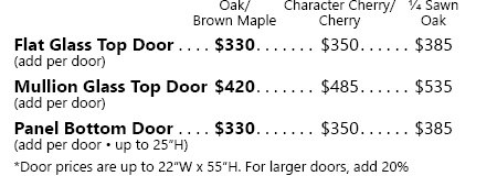 Avondale Bookcase Door Pricing