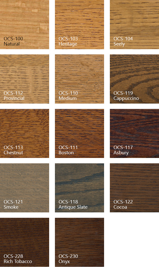 OCS Quarter Sawn Oak Stains