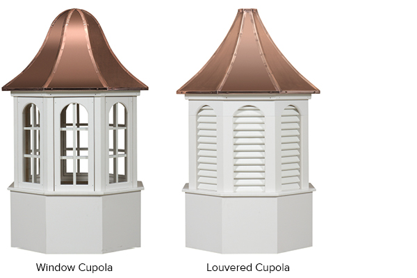 Cupola windows and louvers panels