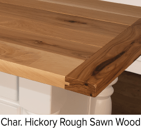 Character Hickory Rough Sawn Wood Top